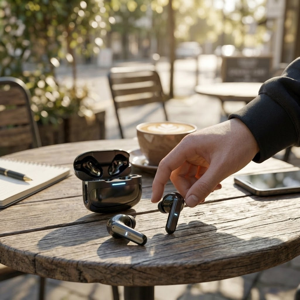 Langsdom Wireless Gaming Earbuds with Microphone, LED Lights & 30H Playtime